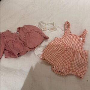 Polo Ralph Lauren Pink Gingham Baby Romper Set